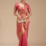 Rani Pink Printed Art Silk Saree